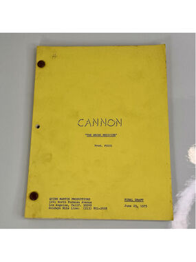 Cannon - The Wrong Medicine Prod. #9101 Television Script By Norman Lessing US